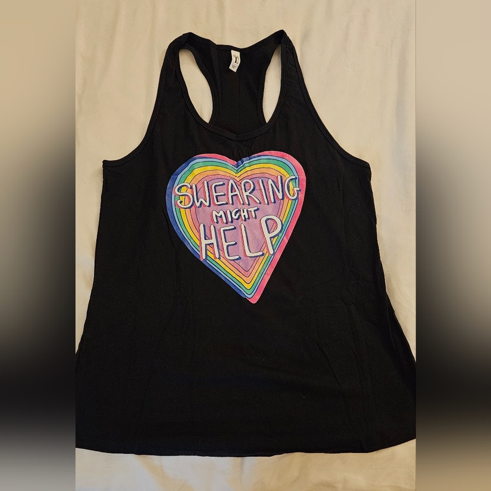Black Graphic Tank Top